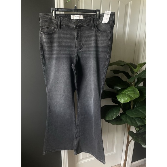 Hollister Denim - Hollister High-Rise Flared Gray Denim Jeans Women's 16R 5-Pocket Button Logo